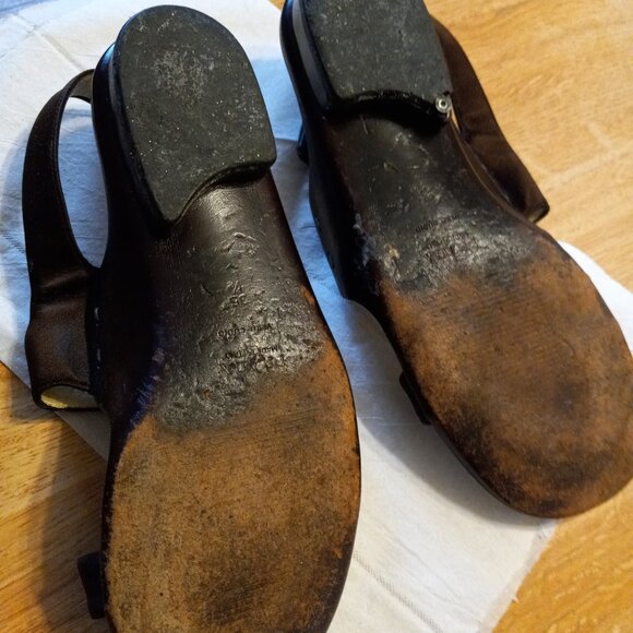 AUTHENTIC VINTAGE Prada Leather & Fabric Sandals Shoes Size 35 1/2 made in Italy - Picture 6 of 7